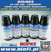 FSU Elastyczny - Tusz BIOINKS UV-LED EPSON - K,C,M,Y,Lc,Lm,W,GL - 500ml