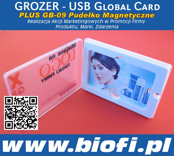 Karta USB Pendrive GROZER - Realizacji Akcji Marketingowych w Promocji Firmy Marki / Produktu / Zdarzenia