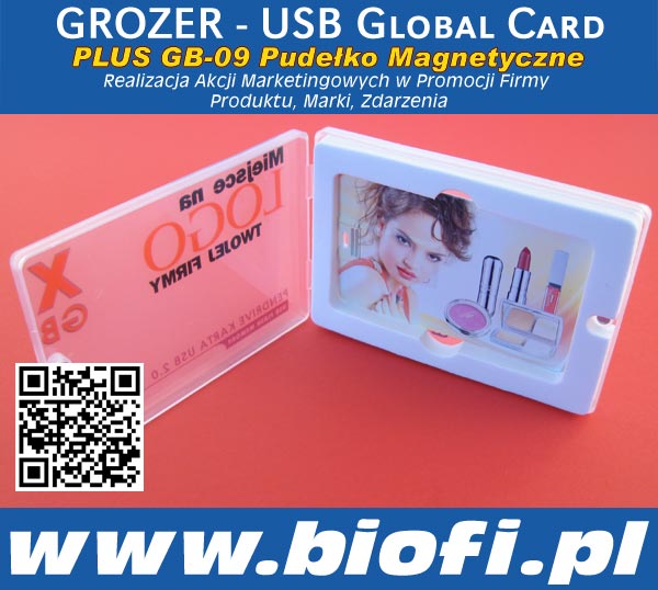 Karta USB Pendrive GROZER - Realizacji Akcji Marketingowych w Promocji Firmy Marki / Produktu / Zdarzenia