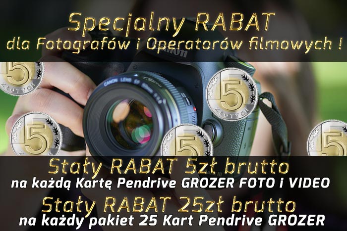 Specjalny STAŁY - RABAT dla Zawodowych Fotografów i Operatorów Filmowych