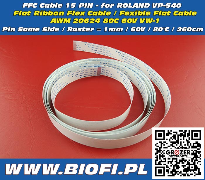 FFC Cable 15 PIN 260CM - for Roland SP-540 / VP-540