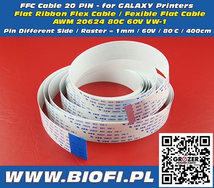 FFC Cable 20 PIN 400CM - for GALAXY Printers