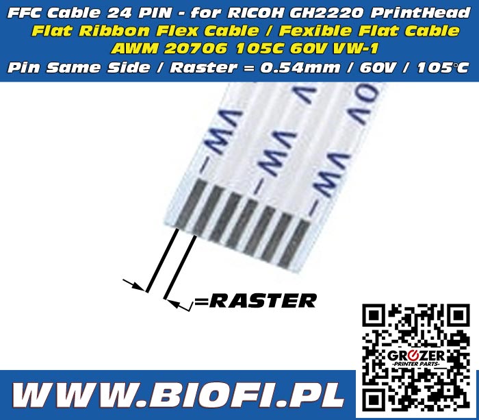 FFC Cable 24 PIN 50 CM RICOH GH2220