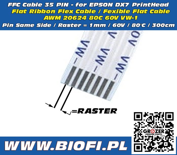FFC Cable 35 PIN 300 CM - for EPSON DX7 Print Head