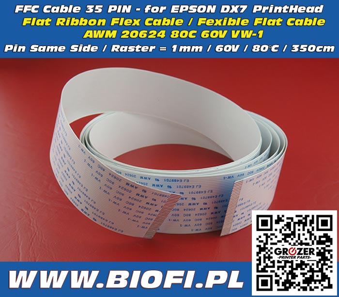 FFC Cable 35 PIN 350 CM - for EPSON DX7 Print Head