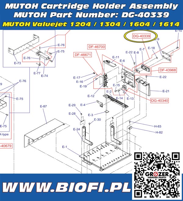 MUTOH Cartridge Holder Assembly DG-40339