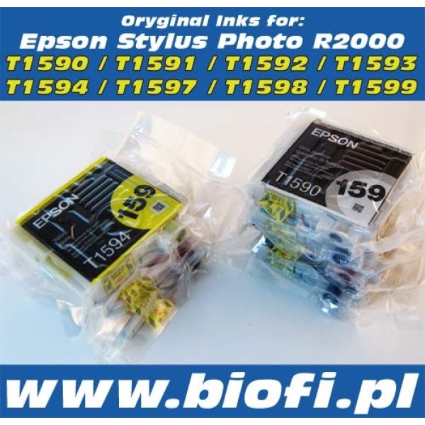 Oryginalny Tusz EPSON R2000 - T1592 - Cyan