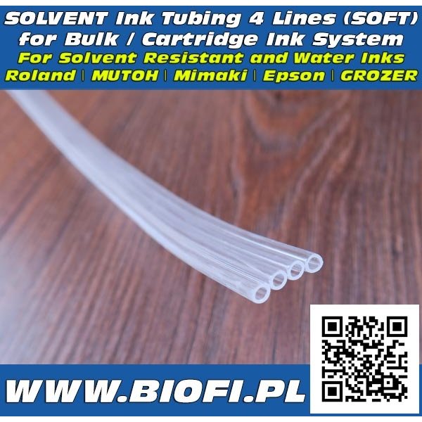 4mm x 3mm x 4 Linie - Przewody Solventowe do Tuszy