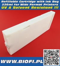 Ink Bag Cartridge Refillable 220ml Solvent and UV