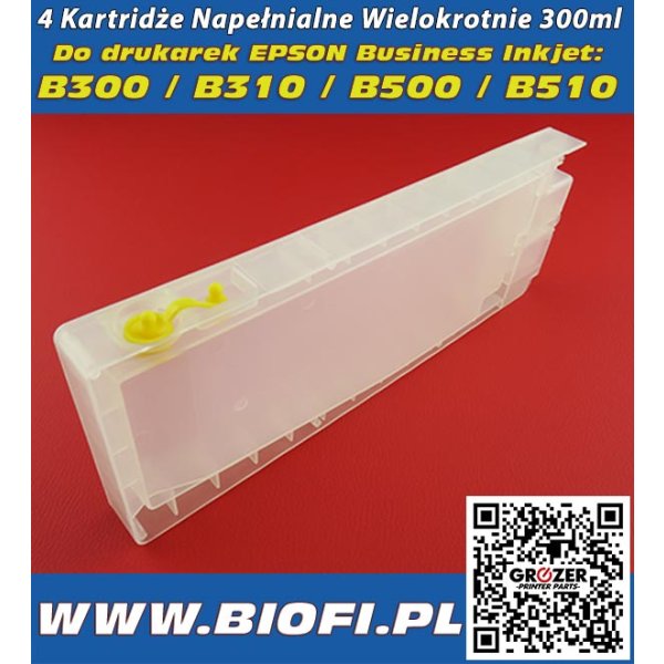 4 x Cartridge Refillable 300ml EPSON B500, B300