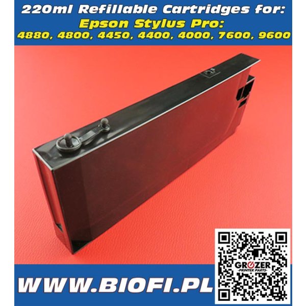 Cartridge Refillable 220ml Solvent & UV EPSON 4880