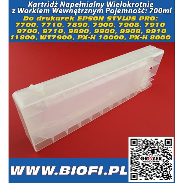 Ink Bag Cartridge Refillable Epson 9700, 7700 700ml Solvent and Water