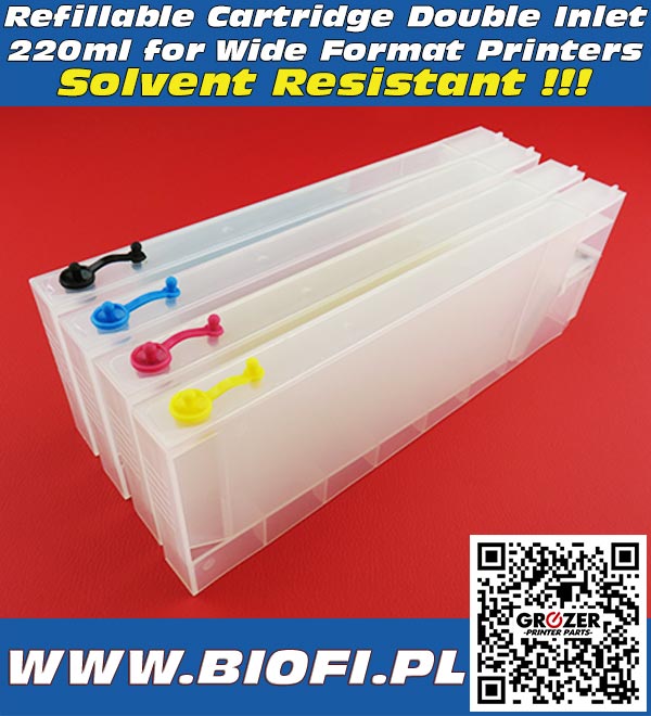 Refillable Cartridge 220ml Double Inlet Solvent MUTOH MIMAKI ROLAND China Printers