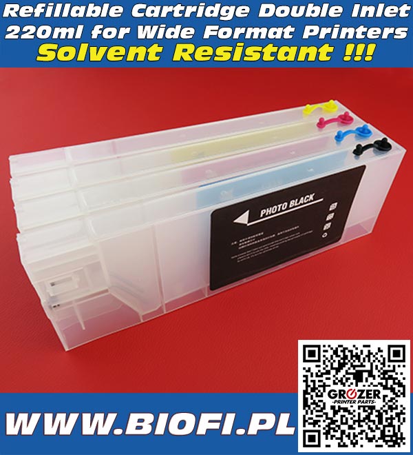 Refillable Cartridge 220ml Double Inlet Solvent MUTOH MIMAKI ROLAND China Printers