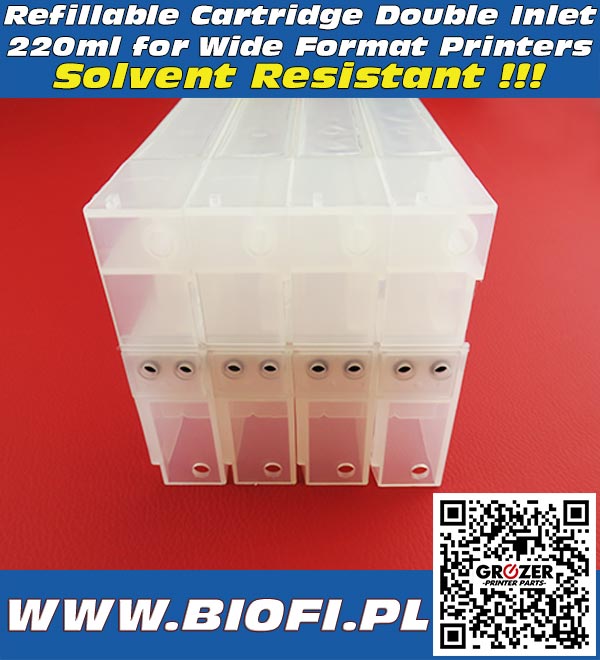 Refillable Cartridge 220ml Double Inlet Solvent MUTOH MIMAKI ROLAND China Printers