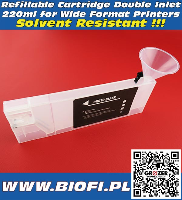 Refillable Cartridge 220ml Double Inlet Solvent MUTOH MIMAKI ROLAND China Printers