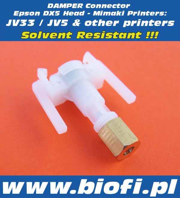 Damper Connector Mimaki JV33 / JV5 , Roland, Mutoh and other Printers | Solvent Resistant