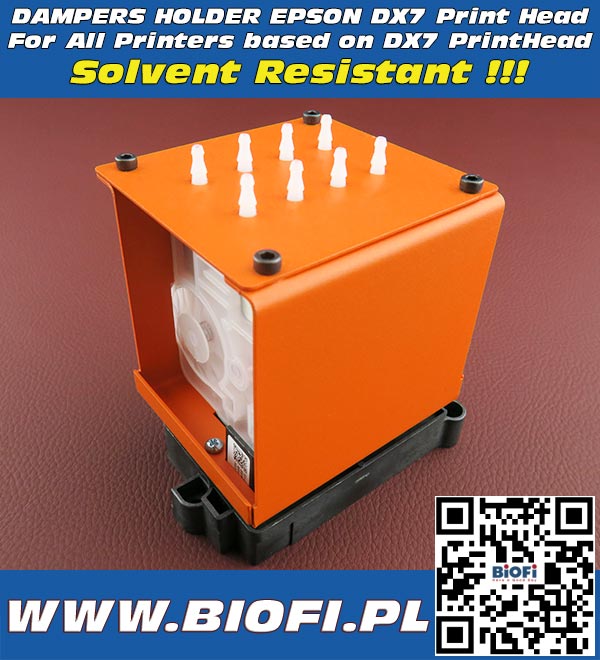 DX7 Dampers Holder for EPSON DX7 Printheads Odporny na Solvent i Światło UV / Solvent and UV Resistant