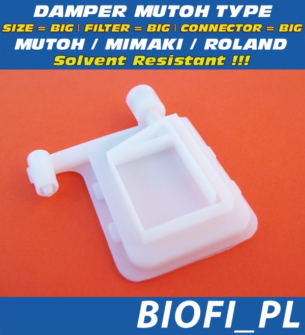 Damper do drukarek MUTOH ValueJet, Roland, Mimaki - Odporny na Solvent / Solvent Resistant