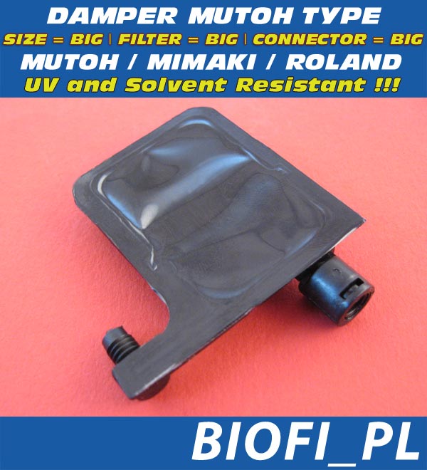 Damper do drukarek MUTOH ValueJet, Roland, Mimaki - Odporny na Solvent / Solvent Resistant