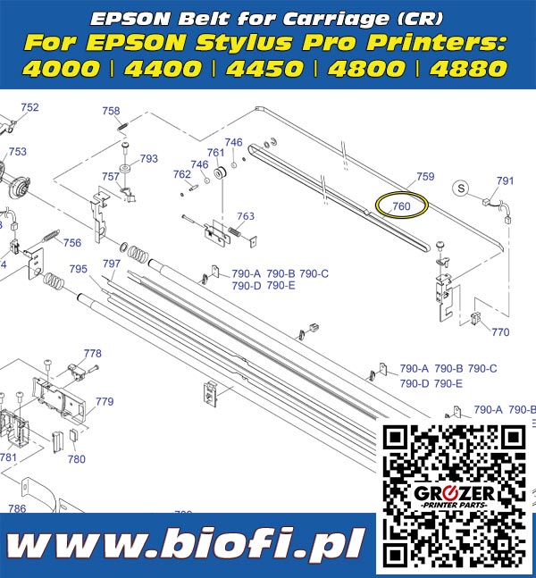 EPSON Stylus Pro Belt Carriage (CR) - Pasek  Przesuwu Karetki - GROZER PRINTERS Parts