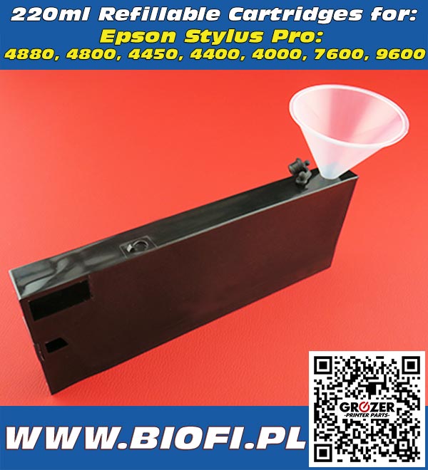 Refillable Cartridges 2220ml Epson Stylus Pro 4880, 4800, 4450, 4400, 4000, 7600, 9600