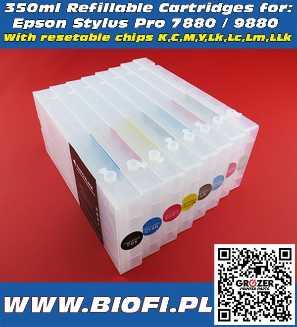 Refillable Cartridges 350ml Epson Stylus Pro 7880, 9880