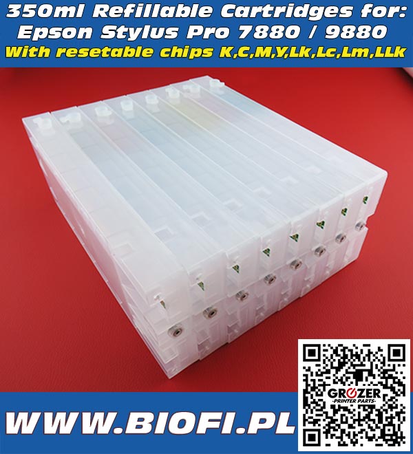 Refillable Cartridges 350ml Epson Stylus Pro 7880, 9880