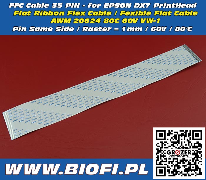 FFC Cable 35 PIN 25 CM - for EPSON DX7 Print Head