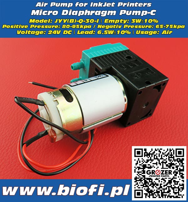 Micro Diaphragm Pump-B Model: JYY(B)-Y-30-I - Grozer Printer Parts - www.biofi.pl