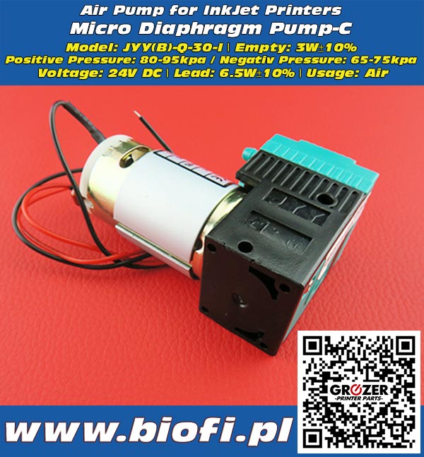 Micro Diaphragm Pump-B Model: JYY(B)-Y-30-I - Grozer Printer Parts - www.biofi.pl