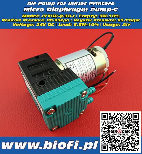 Micro Diaphragm Pump-B Model: JYY(B)-Y-30-I - Grozer Printer Parts - www.biofi.pl