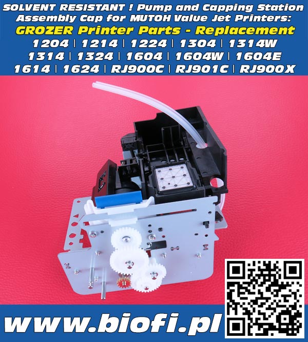 Replacemet Capping Station Solvent Version for Mutoh Value Jet: Mutoh Value Jet 1204, 1214, 1224, 1304, 1314, 1304W, 1314, 1324, 1604, 1604E, 1604W, 1608, 1614, 1624, RJ900C, RJ901C