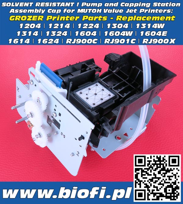 Replacemet Capping Station Solvent Version for Mutoh Value Jet: Mutoh Value Jet 1204, 1214, 1224, 1304, 1314, 1304W, 1314, 1324, 1604, 1604E, 1604W, 1608, 1614, 1624, RJ900C, RJ901C