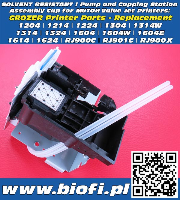 Replacemet Capping Station Solvent Version for Mutoh Value Jet: Mutoh Value Jet 1204, 1214, 1224, 1304, 1314, 1304W, 1314, 1324, 1604, 1604E, 1604W, 1608, 1614, 1624, RJ900C, RJ901C